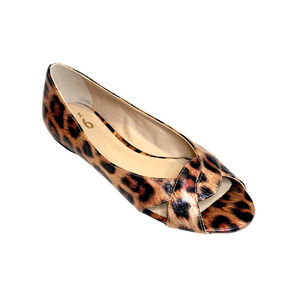 Mix No. 6 Barbro Flats Ballet Women’s Size 8M Animal Print Slip-On Peep Toe